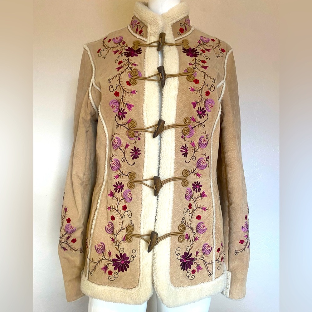St.Johns Bay flower embroidered mid length coat